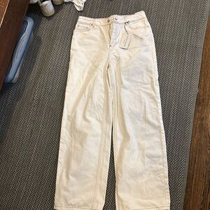 NA-KD cream oversized jeans